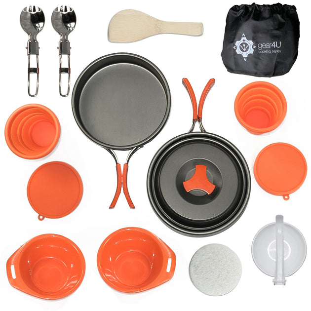 Gear4u: 13 Piece Camping Cookware Set, Mess Kit for Outdoor Cooking –  iShop, LLC